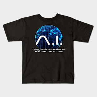 Funny AI Singularity Conspiracy Theory Machine Learning Kids T-Shirt